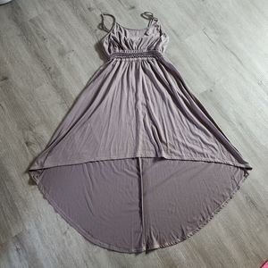 Brown high low dress